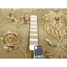 Load image into Gallery viewer, 7&#39;10&quot;x9&#39;10&quot; Dark Vanilla Brown, Rajasthan With All Over Leaf Design, Hand Knotted, Wool And Silk, Thick And Plush, Oriental Rug FWR453474