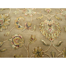Load image into Gallery viewer, 7&#39;10&quot;x9&#39;10&quot; Dark Vanilla Brown, Rajasthan With All Over Leaf Design, Hand Knotted, Wool And Silk, Thick And Plush, Oriental Rug FWR453474