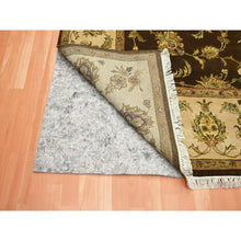 Load image into Gallery viewer, 7&#39;10&quot;x10&#39; Coffee Brown, Rajasthan with All Over Leaf Design, Hand Knotted, Wool and Silk, Soft Pile, Thick and Plush, Oriental Rug FWR453492