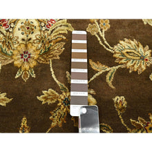 Load image into Gallery viewer, 7&#39;10&quot;x10&#39; Coffee Brown, Rajasthan with All Over Leaf Design, Hand Knotted, Wool and Silk, Soft Pile, Thick and Plush, Oriental Rug FWR453492