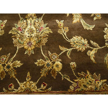 Load image into Gallery viewer, 7&#39;10&quot;x10&#39; Coffee Brown, Rajasthan with All Over Leaf Design, Hand Knotted, Wool and Silk, Soft Pile, Thick and Plush, Oriental Rug FWR453492