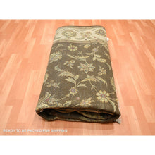 Load image into Gallery viewer, 7&#39;10&quot;x10&#39; Coffee Brown, Rajasthan with All Over Leaf Design, Hand Knotted, Wool and Silk, Soft Pile, Thick and Plush, Oriental Rug FWR453492