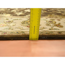 Load image into Gallery viewer, 7&#39;10&quot;x10&#39; Coffee Brown, Rajasthan with All Over Leaf Design, Hand Knotted, Wool and Silk, Soft Pile, Thick and Plush, Oriental Rug FWR453492