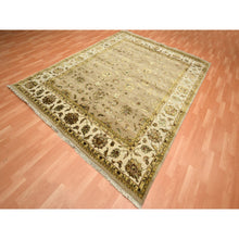 Load image into Gallery viewer, 7&#39;8&quot;x9&#39;10&quot; Tortilla Brown, Rajasthan With All Over Leaf Design, Hand Knotted, Wool And Silk, Soft Pile, Thick And Plush, Oriental Rug FWR453516