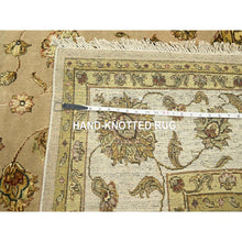 Load image into Gallery viewer, 7&#39;8&quot;x9&#39;6&quot; Charcoal Black, Cropped Thin, Antiqued Zeigler Mahal with Zero Pile, Hand Knotted, 100% Wool, Oriental Rug FWR60804