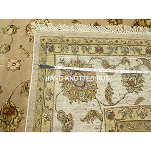 7'8"x9'6" Charcoal Black, Cropped Thin, Antiqued Zeigler Mahal with Zero Pile, Hand Knotted, 100% Wool, Oriental Rug FWR60804