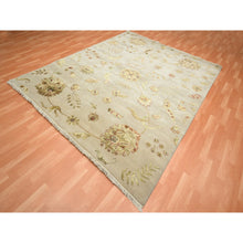 Load image into Gallery viewer, 8&#39;x9&#39;9&quot; Linen White, Borderless Botanical Design, Half Wool And Half Silk, Densely Woven, Soft Pile, Hand Knotted, Oriental Rug FWR453528