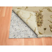 Load image into Gallery viewer, 8&#39;x9&#39;9&quot; Linen White, Borderless Botanical Design, Half Wool And Half Silk, Densely Woven, Soft Pile, Hand Knotted, Oriental Rug FWR453528