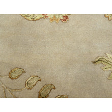 Load image into Gallery viewer, 8&#39;x9&#39;9&quot; Linen White, Borderless Botanical Design, Half Wool And Half Silk, Densely Woven, Soft Pile, Hand Knotted, Oriental Rug FWR453528