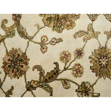 Load image into Gallery viewer, 7&#39;8&quot;x10&#39; Chiffon White, Rajasthan with All Over Leaf Design, Wool and Silk, Soft Pile, Thick and Plush, Hand Knotted, Oriental Rug FWR453534