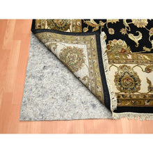 Load image into Gallery viewer, 8&#39;7&quot;x12&#39;1&quot; Jade Black, Rajasthan With All Over Leaf Design, Hand Knotted, Wool And Silk, Densely Woven, Thick And Plush, Oriental Rug FWR453546