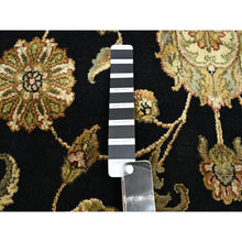 Load image into Gallery viewer, 8&#39;7&quot;x12&#39;1&quot; Jade Black, Rajasthan With All Over Leaf Design, Hand Knotted, Wool And Silk, Densely Woven, Thick And Plush, Oriental Rug FWR453546