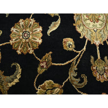 Load image into Gallery viewer, 8&#39;7&quot;x12&#39;1&quot; Jade Black, Rajasthan With All Over Leaf Design, Hand Knotted, Wool And Silk, Densely Woven, Thick And Plush, Oriental Rug FWR453546