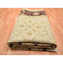 Load image into Gallery viewer, 8&#39;9&quot;x12&#39;1&quot; Parchment White, Rajasthan With All Over Leaf Design, Hand Knotted, Wool And Silk, Densely Woven, Thick And Plush, Oriental Rug FWR453582