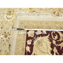 Load image into Gallery viewer, 8&#39;9&quot;x12&#39;1&quot; Parchment White, Rajasthan With All Over Leaf Design, Hand Knotted, Wool And Silk, Densely Woven, Thick And Plush, Oriental Rug FWR453582