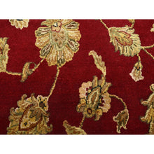 Load image into Gallery viewer, 6&#39;x9&#39;2&quot; Ruby Red, Thick And Plush, Rajasthan With All Over Leaf Design, Hand Knotted, Wool And Silk, Soft Pile, Oriental Rug FWR453594