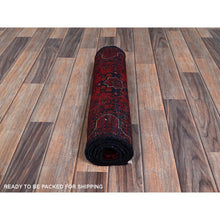 Load image into Gallery viewer, 1&#39;10&quot;x5&#39;1&quot; Scarlet Red, Afghan Khamyab With Geometric Pattern, Hand Knotted, Soft 100% Wool, Natural Dyes, Short &amp; Narrow Runner, Oriental Rug FWR4530