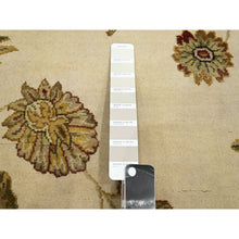 Load image into Gallery viewer, 6&#39;x9&#39; Bone White, Hand Knotted, Borderless Botanical Design, Half Wool And Half Silk, Densely Woven, Soft Pile, Oriental Rug FWR453600