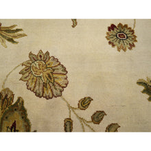 Load image into Gallery viewer, 6&#39;x9&#39; Bone White, Hand Knotted, Borderless Botanical Design, Half Wool And Half Silk, Densely Woven, Soft Pile, Oriental Rug FWR453600
