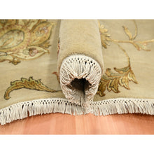 Load image into Gallery viewer, 6&#39;x8&#39;10&quot; Cornstalk Brown, Hand Knotted, Half Wool And Half Silk, Borderless Botanical Design, Densely Woven, Soft Pile, Oriental Rug FWR453618