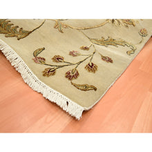 Load image into Gallery viewer, 6&#39;x8&#39;10&quot; Cornstalk Brown, Hand Knotted, Half Wool And Half Silk, Borderless Botanical Design, Densely Woven, Soft Pile, Oriental Rug FWR453618