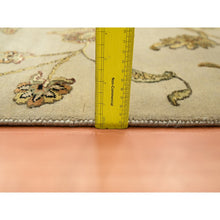 Load image into Gallery viewer, 6&#39;x8&#39;10&quot; Ebony Black, Hand Knotted, Borderless Botanical Design, Half Wool and Half Silk, Densely Woven, Soft Pile, Oriental Rug FWR453612