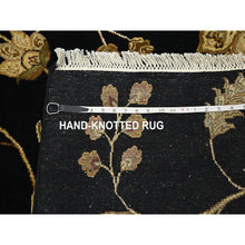 Load image into Gallery viewer, 4&#39;x6&#39; Midnight Blue, Nain with All Over Flower Design, Soft Pile, Wool and Silk, 250 KPSI, Hand Knotted, Oriental Rug FWR549174