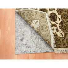 Load image into Gallery viewer, 2&#39;6&quot;x8&#39; Alabaster White, Rajasthan with All Over Leaf Design, Hand Knotted, Wool and Silk, Soft Pile, Thick and Plush, Runner, Oriental Rug FWR453672