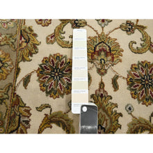 Load image into Gallery viewer, 2&#39;6&quot;x8&#39; Alabaster White, Rajasthan with All Over Leaf Design, Hand Knotted, Wool and Silk, Soft Pile, Thick and Plush, Runner, Oriental Rug FWR453672