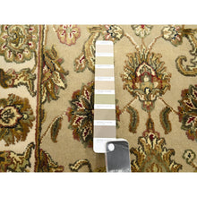 Load image into Gallery viewer, 2&#39;6&quot;x8&#39; Dark Vanilla Brown, Rajasthan with All Over Leaf Design, Hand Knotted, Wool and Silk, Soft Pile, Thick and Plush, Runner, Oriental Rug FWR453690