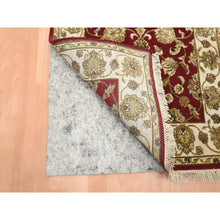 Load image into Gallery viewer, 2&#39;6&quot;x9&#39;5&quot; Angels Red, Wool And Silk, Soft Pile, Rajasthan With All Over Leaf Design, Hand Knotted, Thick And Plush, Runner, Oriental Rug FWR453696