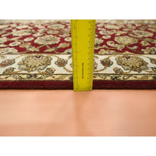 Load image into Gallery viewer, 2&#39;6&quot;x9&#39;5&quot; Angels Red, Wool And Silk, Soft Pile, Rajasthan With All Over Leaf Design, Hand Knotted, Thick And Plush, Runner, Oriental Rug FWR453696