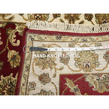 Load image into Gallery viewer, 2&#39;6&quot;x9&#39;5&quot; Angels Red, Wool And Silk, Soft Pile, Rajasthan With All Over Leaf Design, Hand Knotted, Thick And Plush, Runner, Oriental Rug FWR453696