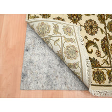 Load image into Gallery viewer, 2&#39;7&quot;x8&#39;3&quot; Photon White, Rajasthan with All Over Leaf Design, Hand Knotted, Wool and Silk, Thick and Plush, Densely Woven, Runner, Oriental Rug FWR453720