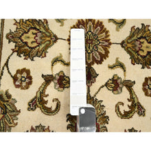 Load image into Gallery viewer, 2&#39;7&quot;x8&#39;3&quot; Photon White, Rajasthan with All Over Leaf Design, Hand Knotted, Wool and Silk, Thick and Plush, Densely Woven, Runner, Oriental Rug FWR453720