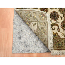 Load image into Gallery viewer, 2&#39;6&quot;x8&#39; Chiffon White, Rajasthan with All Over Leaf Design, Hand Knotted, Wool and Silk, Soft Pile, Thick and Plush, Runner, Oriental Rug FWR453726