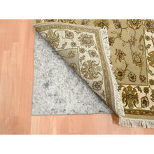 Load image into Gallery viewer, 3&#39;x5&#39;3&quot; Khaki Brown, Rajasthan with All Over Leaf Design, Hand Knotted, Densely Woven, Wool and Silk, Thick and Plush, Oriental Rug FWR453762