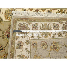 Load image into Gallery viewer, 3&#39;x5&#39;3&quot; Khaki Brown, Rajasthan With All Over Leaf Design, Hand Knotted, Densely Woven, Wool And Silk, Thick And Plush, Oriental Rug FWR453762