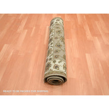 Load image into Gallery viewer, 3&#39;x5&#39; Ecru Brown, Rajasthan With All Over Leaf Design, Hand Knotted, Soft Pile, Wool And Silk, Thick And Plush, Oriental Rug FWR453768