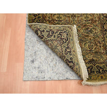 Load image into Gallery viewer, 3&#39;2&quot;x19&#39;4&quot; Golden Yellow, Hand Knotted, Rajasthan with All Over Leaf Design, Densely Woven, 100% Wool, Thick and Plush, XL Runner, Oriental Rug FWR453792