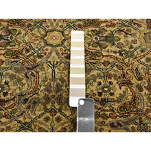 Load image into Gallery viewer, 3&#39;2&quot;x19&#39;4&quot; Golden Yellow, Hand Knotted, Rajasthan with All Over Leaf Design, Densely Woven, 100% Wool, Thick and Plush, XL Runner, Oriental Rug FWR453792