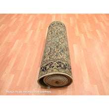 Load image into Gallery viewer, 3&#39;2&quot;x19&#39;4&quot; Golden Yellow, Hand Knotted, Rajasthan with All Over Leaf Design, Densely Woven, 100% Wool, Thick and Plush, XL Runner, Oriental Rug FWR453792