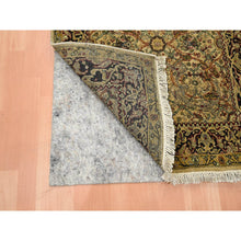 Load image into Gallery viewer, 3&#39;x19&#39;5&quot; Golden Yellow, Rajasthan with All Over Leaf Design, Hand Knotted, Densely Woven, 100% Wool, Thick and Plush, XL Runner, Oriental Rug FWR453798