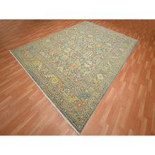 Load image into Gallery viewer, 9&#39;x12&#39;1&quot; Anchor Gray, Ziegler Mahal with Intricate Design, Shaved Low, 100% Wool, Hand Knotted, Vegetable Dyes, Oriental Rug FWR453816