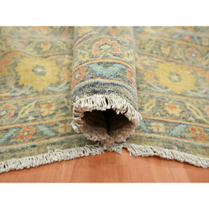 9'x12'1" Anchor Gray, Ziegler Mahal with Intricate Design, Shaved Low, 100% Wool, Hand Knotted, Vegetable Dyes, Oriental Rug FWR453816