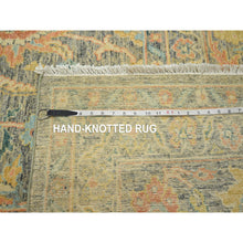 Load image into Gallery viewer, 9&#39;x12&#39;1&quot; Anchor Gray, Ziegler Mahal with Intricate Design, Shaved Low, 100% Wool, Hand Knotted, Vegetable Dyes, Oriental Rug FWR453816