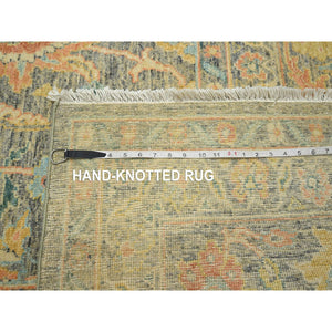 9'x12'1" Anchor Gray, Ziegler Mahal with Intricate Design, Shaved Low, 100% Wool, Hand Knotted, Vegetable Dyes, Oriental Rug FWR453816