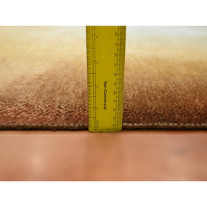 9'x12'1" Shades Of Brown, Rothko Inspired, Modern, Hand Knotted, Wool & Silk, Soft Pile, Oriental Rug FWR453828