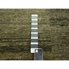 Load image into Gallery viewer, 9&#39;10&quot;x14&#39; Moss Green, Plain Design, Hand Knotted, Soft to the Touch, Pure Silk, Vibrant and Shiny, Oriental Rug FWR453834