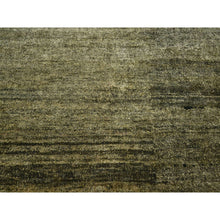 Load image into Gallery viewer, 9&#39;10&quot;x14&#39; Moss Green, Plain Design, Hand Knotted, Soft to the Touch, Pure Silk, Vibrant and Shiny, Oriental Rug FWR453834